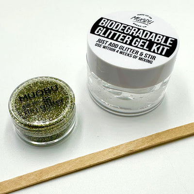 Biodegradable Glitter Gel - Metallic Black & Gold (Fine Glitter)