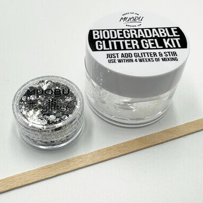 Biodegradable Glitter Gel - Metallic Silver (Chunky Mix BioMirror)