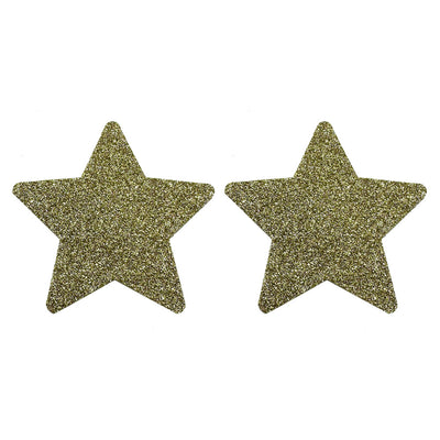 Nipple Pasties - Champagne Gold Glitter Stars