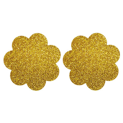Nipple Pasties - Gold Glitter Petals
