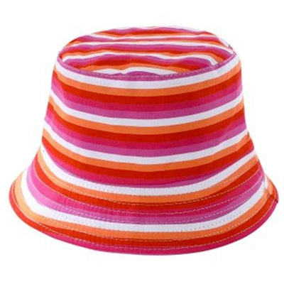 Lesbian Pride Rainbow Bucket Hat (Thin Horizontal Stripes)