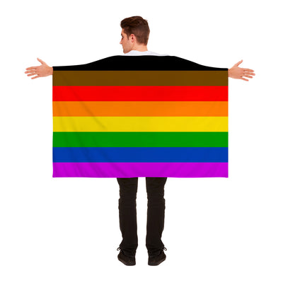 Gay Pride Rainbow Flag Cape (8 Colour) With Sleeves