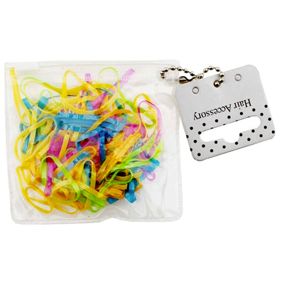 Small Hair Elastic Bands - 100 Assorted Neon Colours