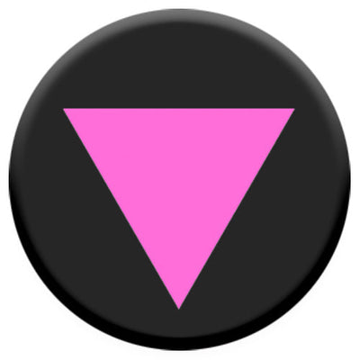Pink Triangle Small Pin Badge (Black)