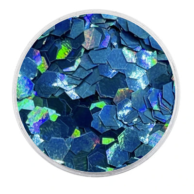 MUOBU Biodegradable Blue Glitter - Chunky Hexagon Holographic Glitter