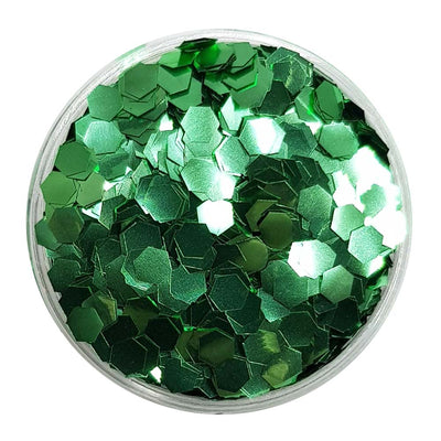 MUOBU Biodegradable Green Glitter - Chunky Hexagon Metallic Glitter