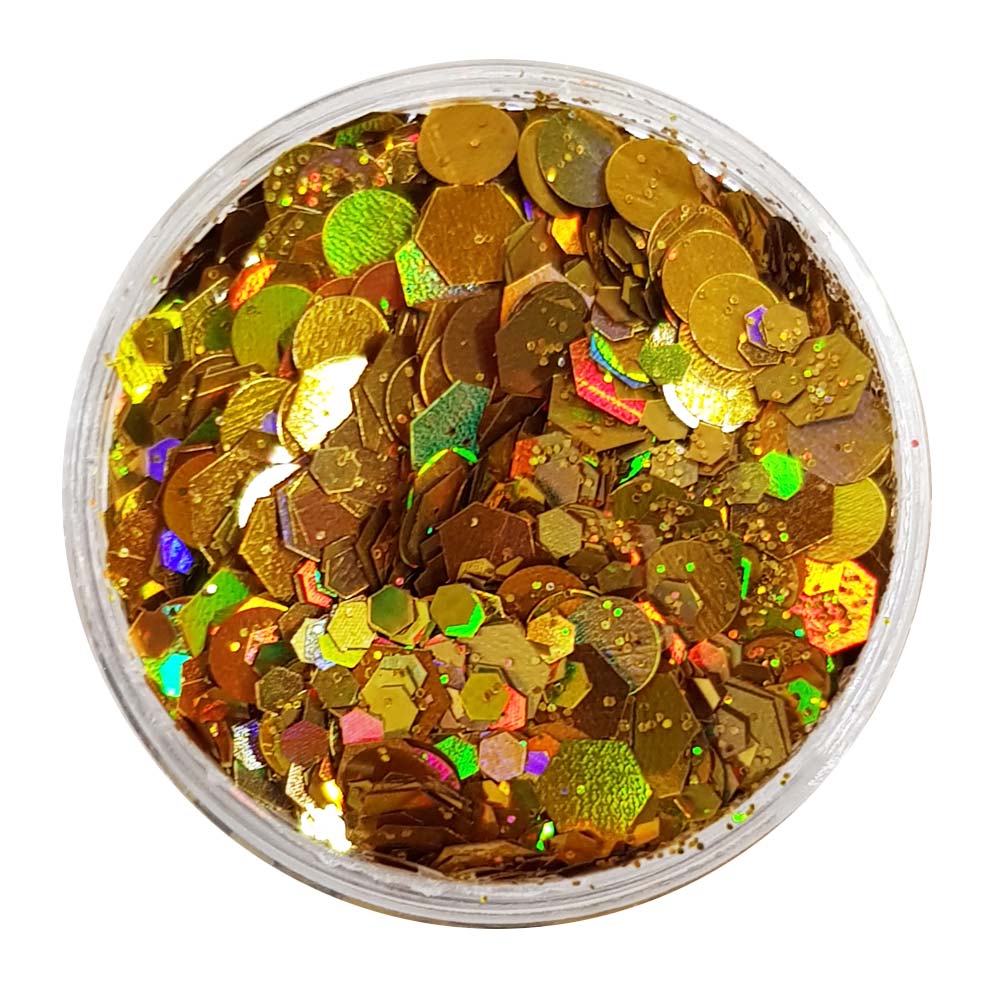 Gold Festival Glitter (Holographic Chunky Glitter Mix) - Gold