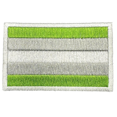 Greyromantic Flag Rectangular Embroidered Iron-On Festival Patch