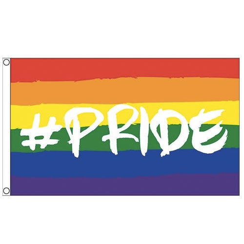 Hashtag Pride Gay Pride Rainbow Flag 5ft X 3ft Premium