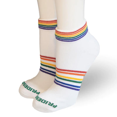 Pride Socks - Mighty Rainbow Athletic Socks White