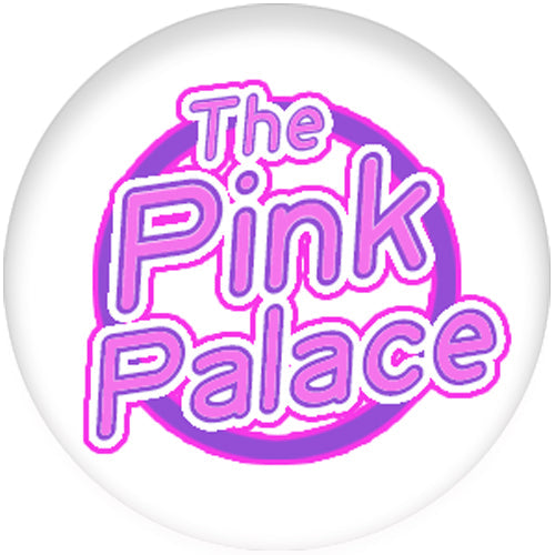 The Pink Palace Small Pin Badge www.festivalglitter.co.uk