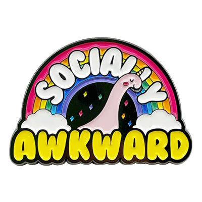 Socially Awkward Rainbow & Dinosaur Enamel Pin