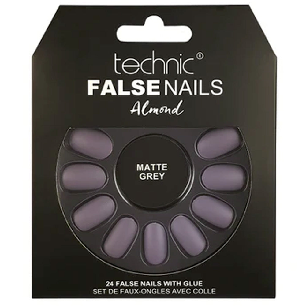 Technic False Nails - Almond Matte Grey