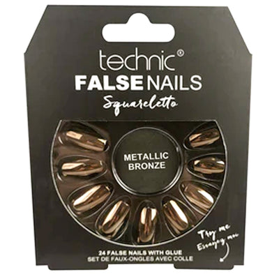 Technic False Nails - Squareletto Metallic Bronze