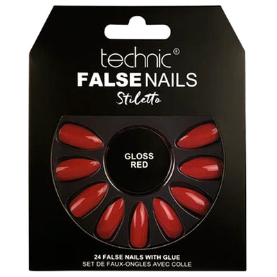 Technic False Nails - Stiletto Gloss Red