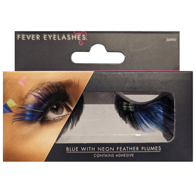 Fever Eyelashes Blue Feathers With Plumes 34990