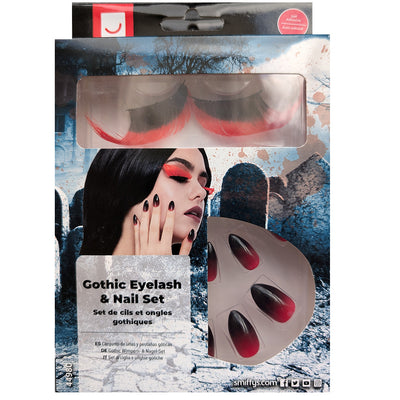 Smiffys Gothic Eyelash & Nails Set 44980