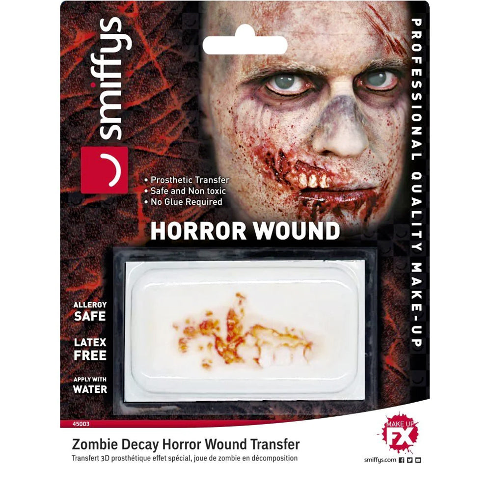 Smiffys Horror Wound Prosthetic - Zombie Decay Horror Wound Transfer 45003
