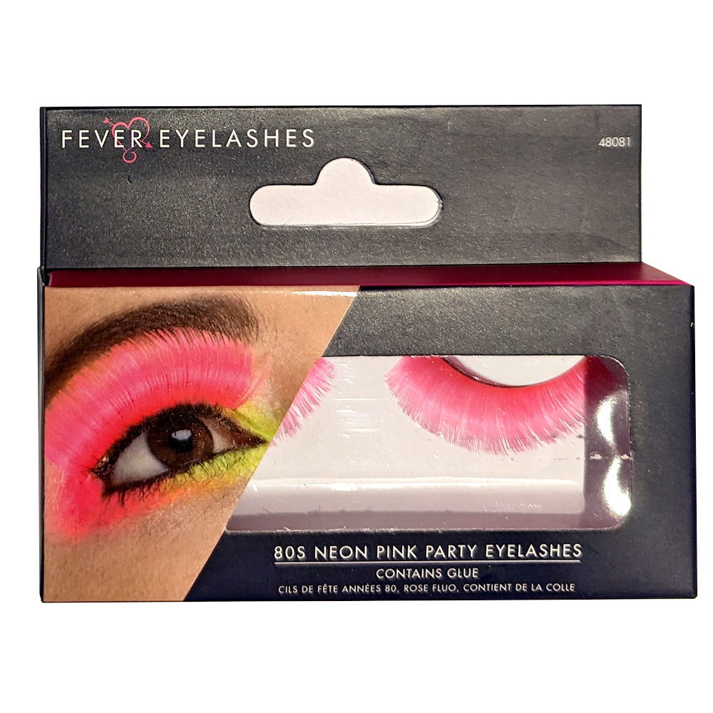 Smiffys 80s Neon Pink Party Eyerlashes 48081