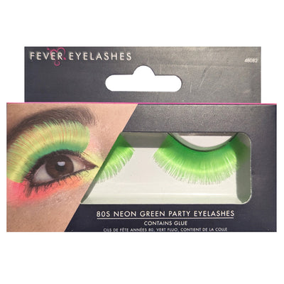 Fever Eyelashes 80s Neon Green Party 48082