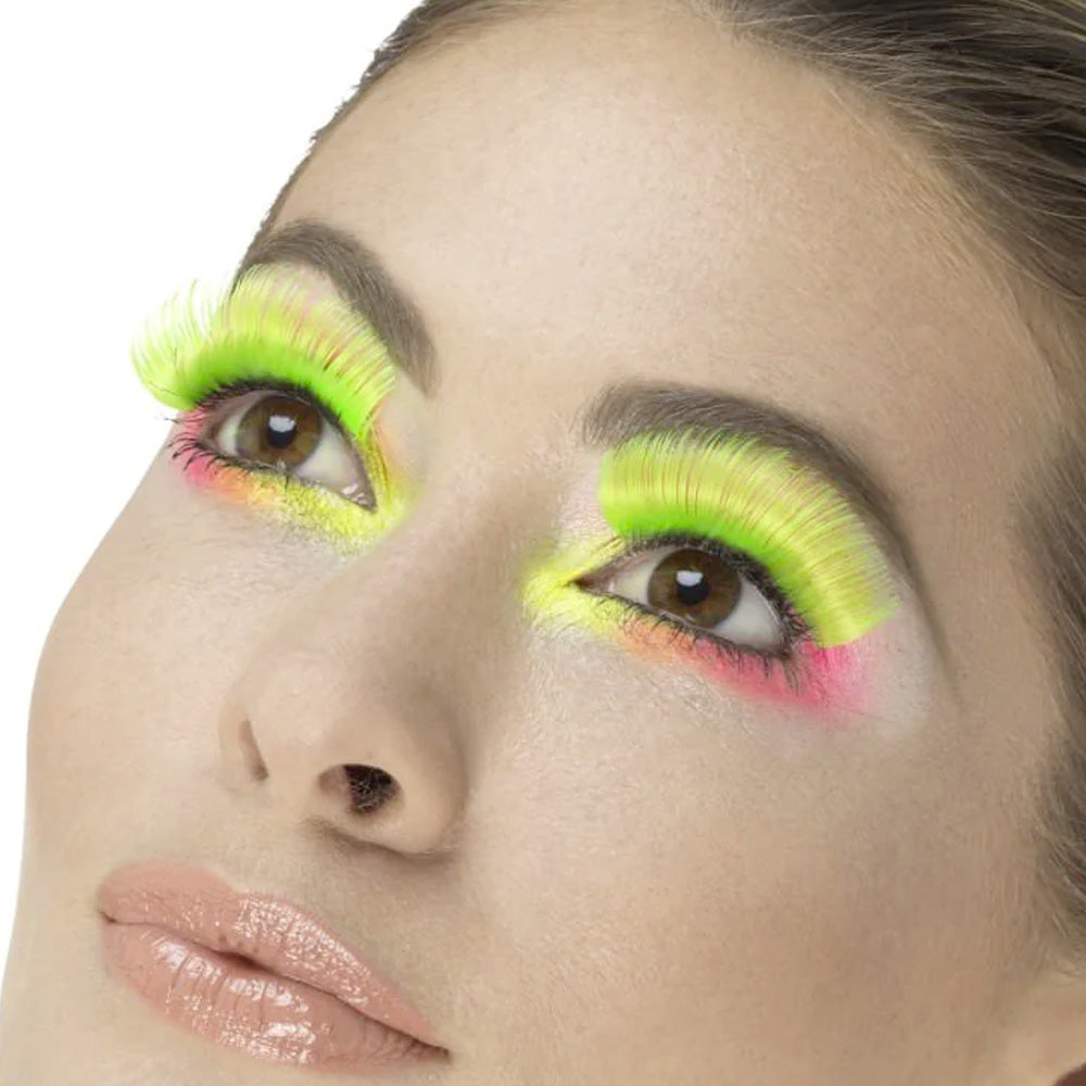Fever Eyelashes 80s Neon Green Party 48082