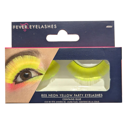 Fever Eyelashes 80s Neon Yellow Party 48084