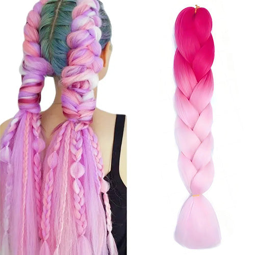Hair Plaits (Braiding) - Pink Ombre