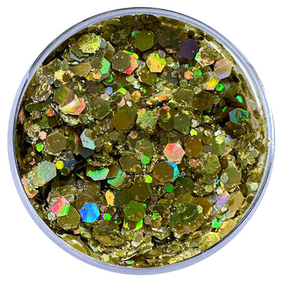 Biodegradable Glitter Gel - Holographic Champagne (Chunky Mix BioChampagne)