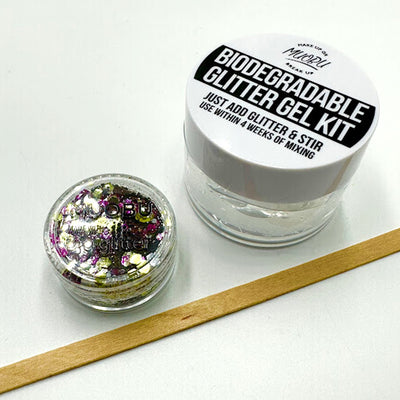 Biodegradable Glitter Gel - Metallic Silver, Gold & Purple (Chunky Mix BioGalactic)