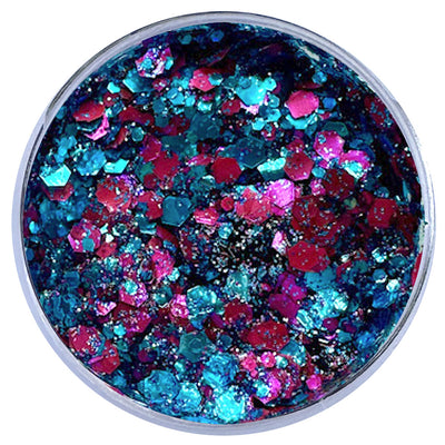 Biodegradable Glitter Gel - Metallic Red, Purple & Blue (Chunky Mix BioMercury)