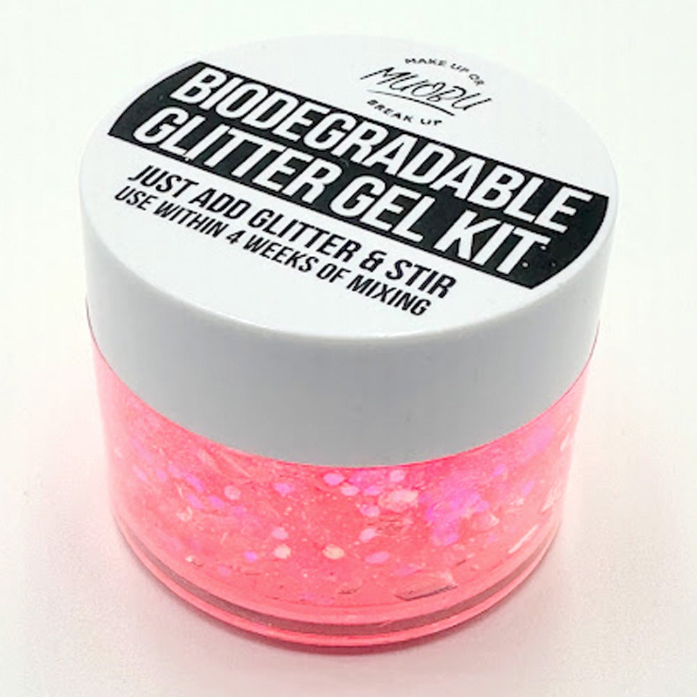 Biodegradable Glitter Gel - UV Coral Pink (Chunky Mix)