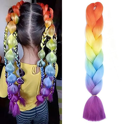 Hair Plaits (Braiding) - Rainbow Pride Ombre