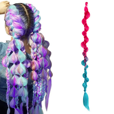 Hair Plaits (Braiding) - Hot Pink & Blue Swirl