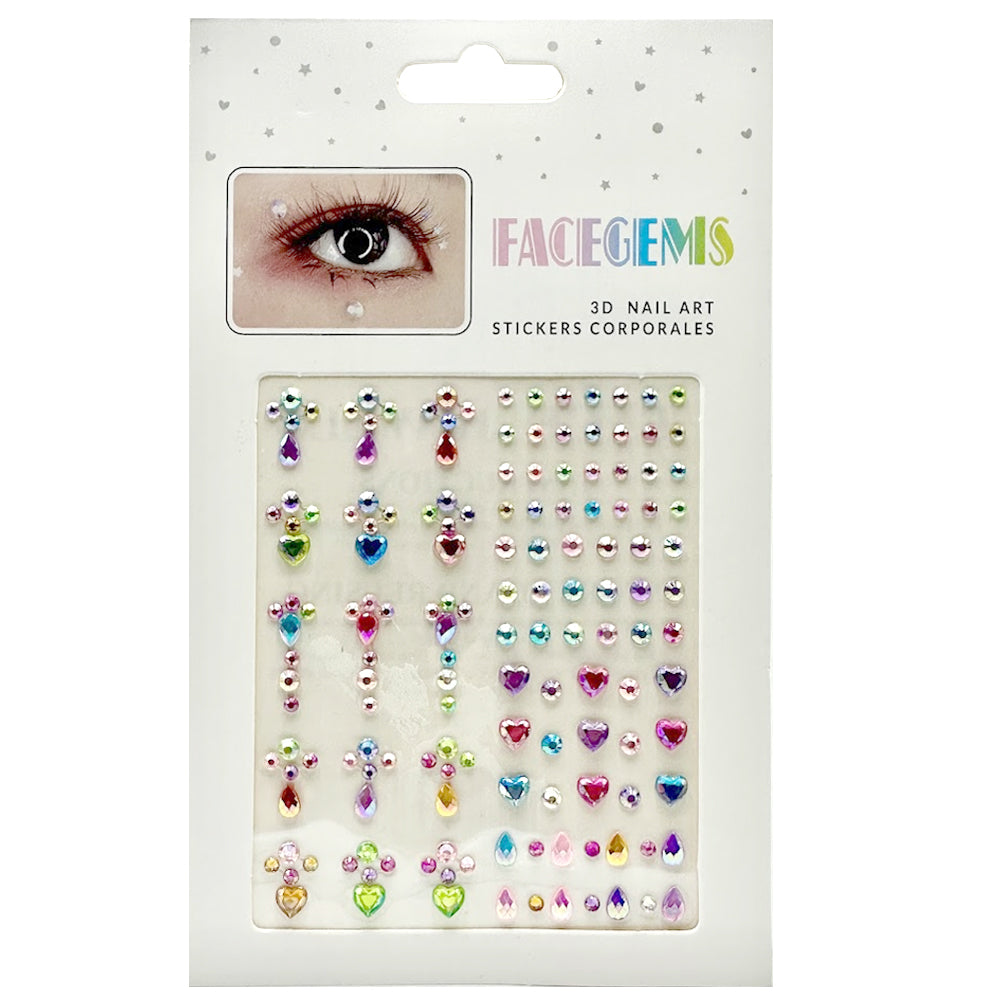 Mini Adhesive Face & Nail Jewels - Pack 4