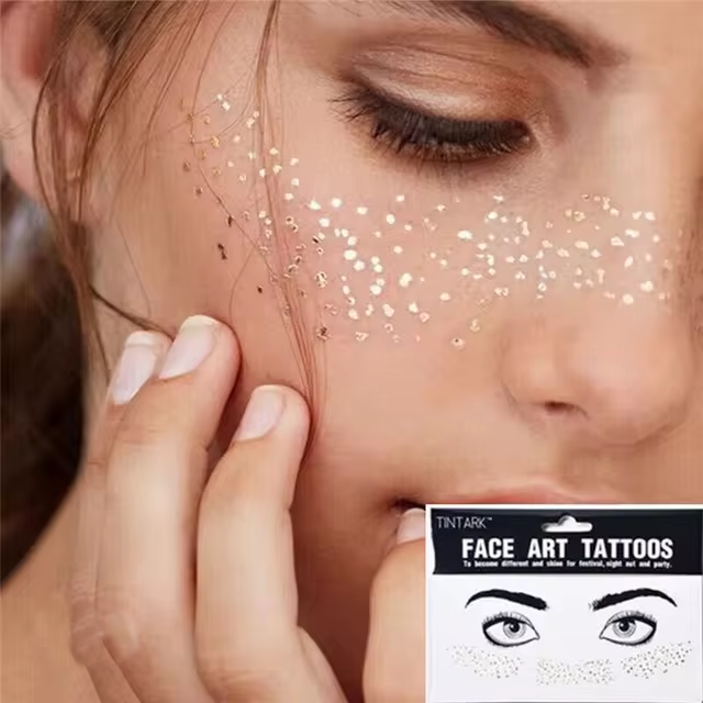 Gold Face Freckles Sticker