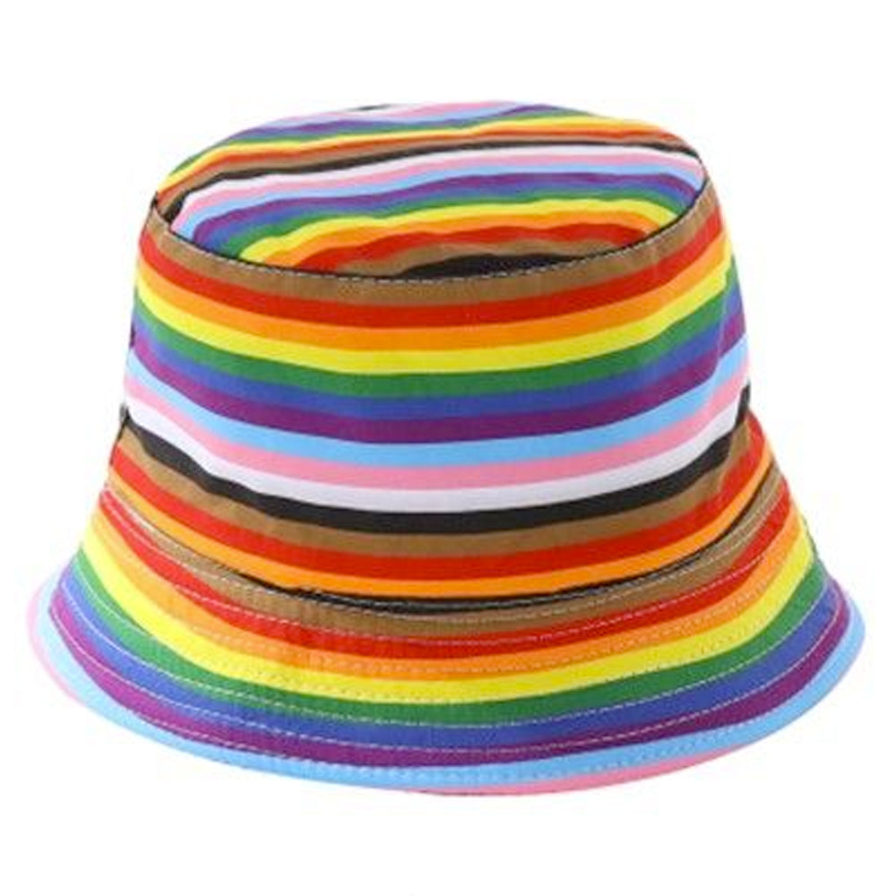 Progress Pride Bucket Hat (Thin Horizontal Stripes)
