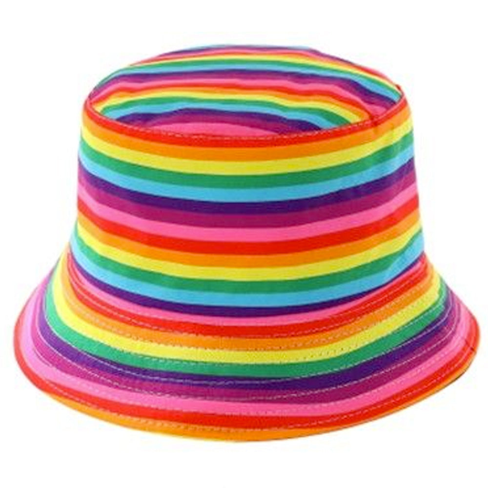 1978 Original Gay Pride Rainbow Bucket Hat (Thin Horizontal Stripes)