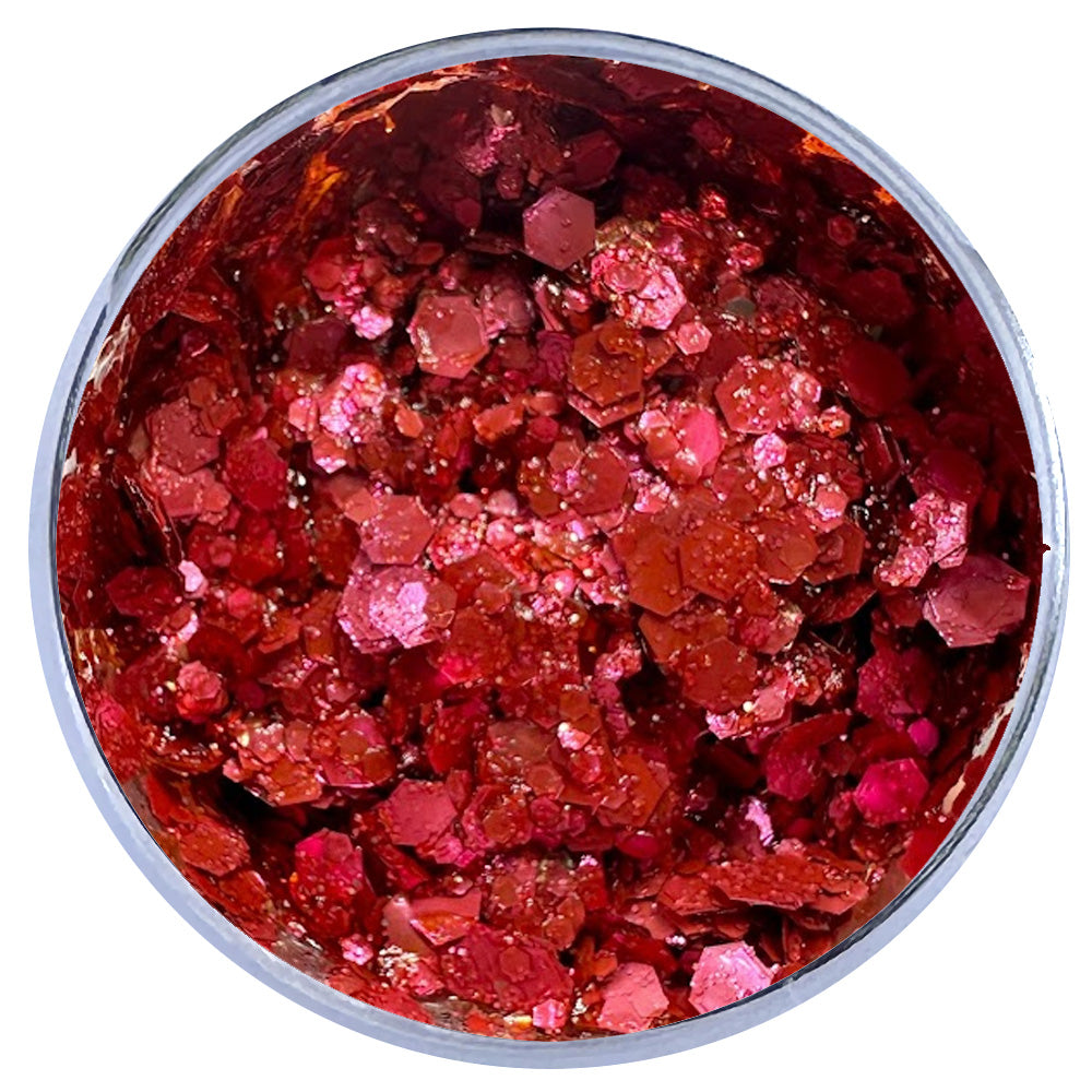 Biodegradable Glitter Gel - Metallic Blush Red (Chunky Mix BioBlush)