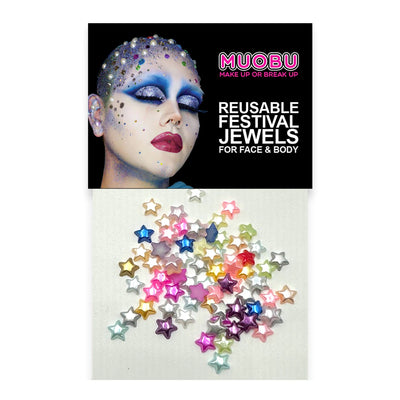 Mixed Coloured Pearl Stars - Face & Body Stars