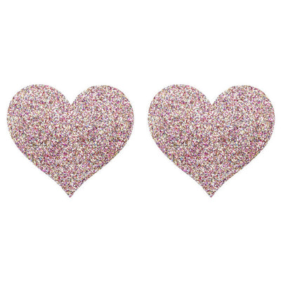 Nipple Pasties - Pastel Pink Glitter Hearts