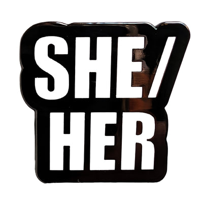 Pronoun She/Her Enamel Festival Pin