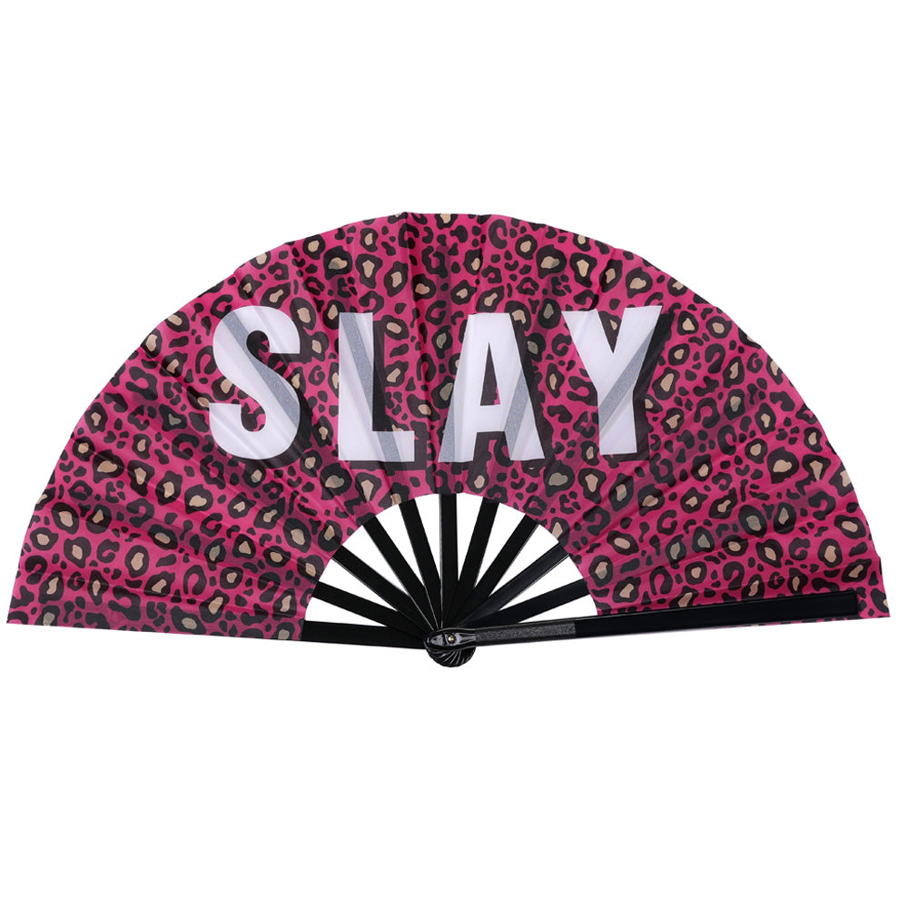 Slay (Leopard Print) - Large 33cm Cracking Fan