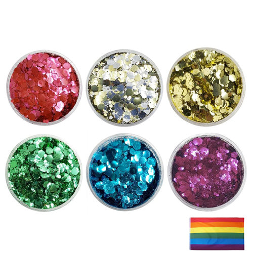Gay Pride Rainbow - Biodegradable Festival Mixes Glitter Set (Save £6.00)