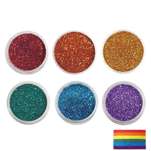 Gay Pride Rainbow 6 Colour - Metallic Glitter Set (Save £3.00)