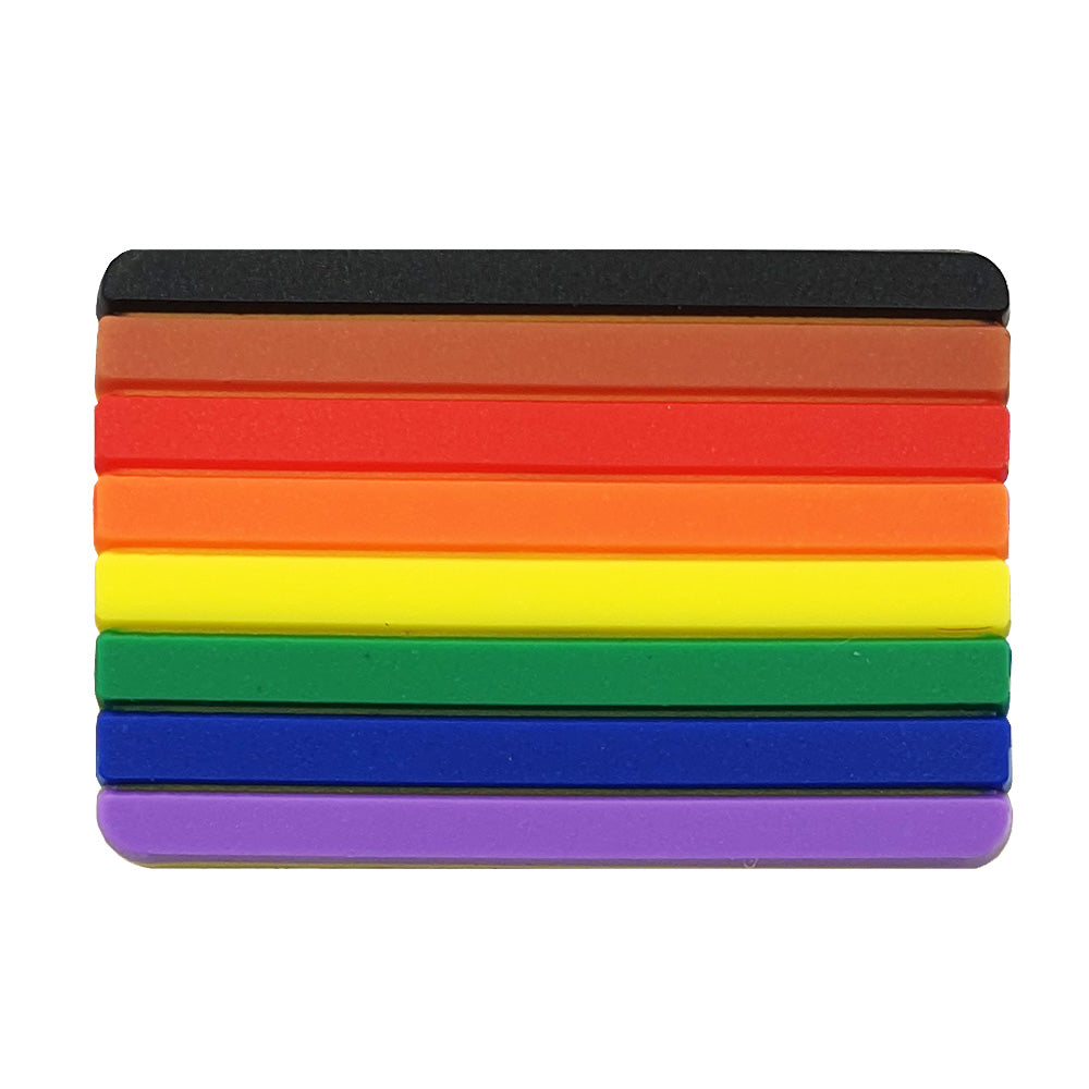 8 Colour Pride Rainbow Flag Silicone Rectangle Pin Badge
