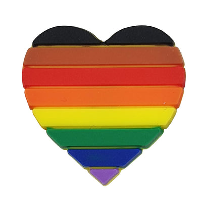 8 Colour Pride Rainbow Flag Silicone Heart Pin Badge