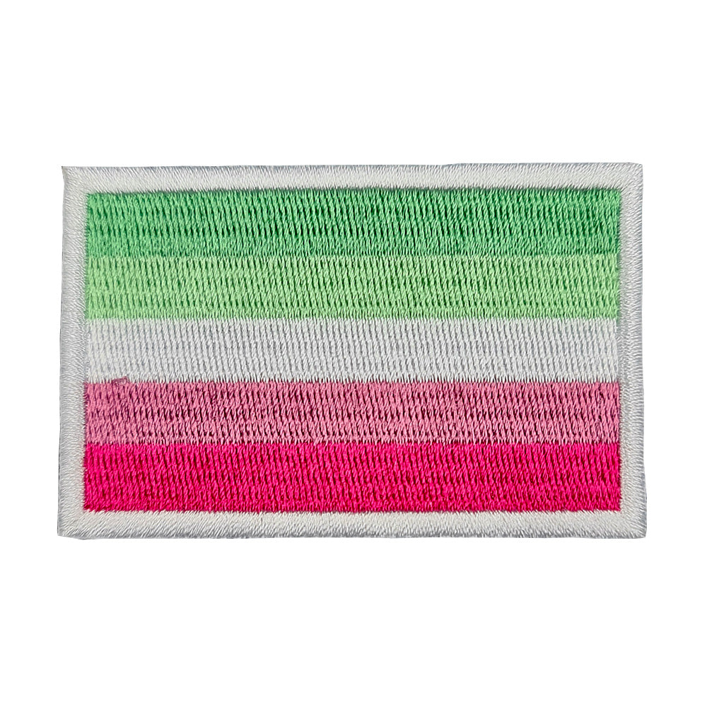 Abrosexual Flag Rectangular Embroidered Iron-On Patch