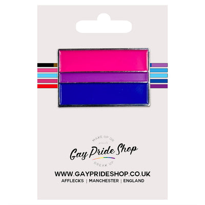 Bisexual Pride Flag Silver Metal Rectangle Lapel Pin Badge