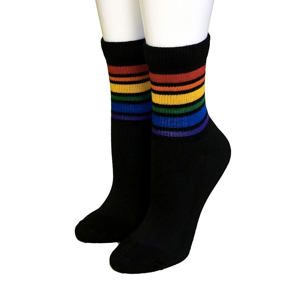 Pride Socks - Brave Rainbow Athletic Socks Black