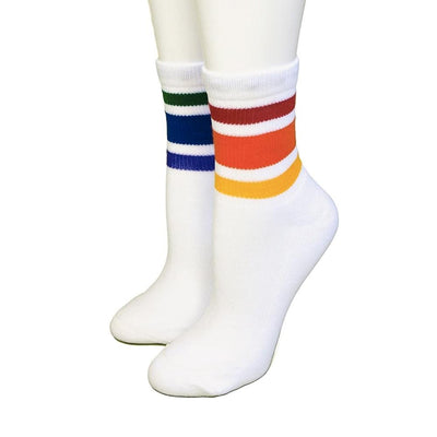 Pride Socks - Courage Rainbow Athletic Socks White